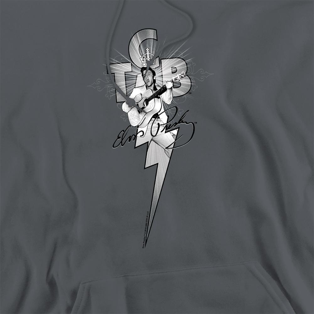 Charcoal - Side - Elvis Presley Unisex Adult TCB Hoodie