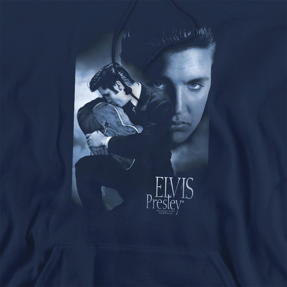 Navy - Side - Elvis Presley Unisex Adult Reverent Hoodie