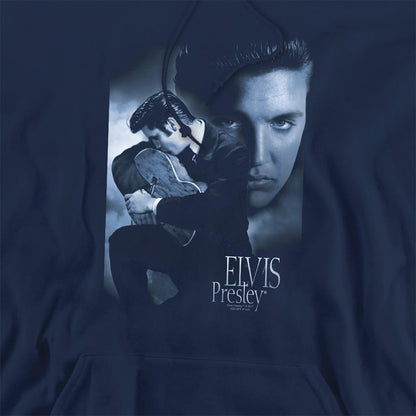 Navy - Side - Elvis Presley Unisex Adult Reverent Hoodie