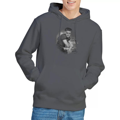 Charcoal - Back - Elvis Presley Unisex Adult Trouble Hoodie