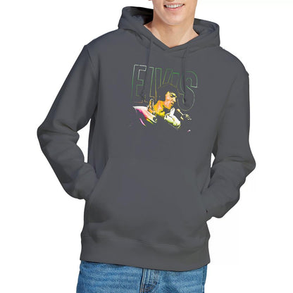 Charcoal - Back - Elvis Presley Unisex Adult Multicoloured Hoodie