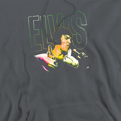 Charcoal - Side - Elvis Presley Unisex Adult Multicoloured Hoodie
