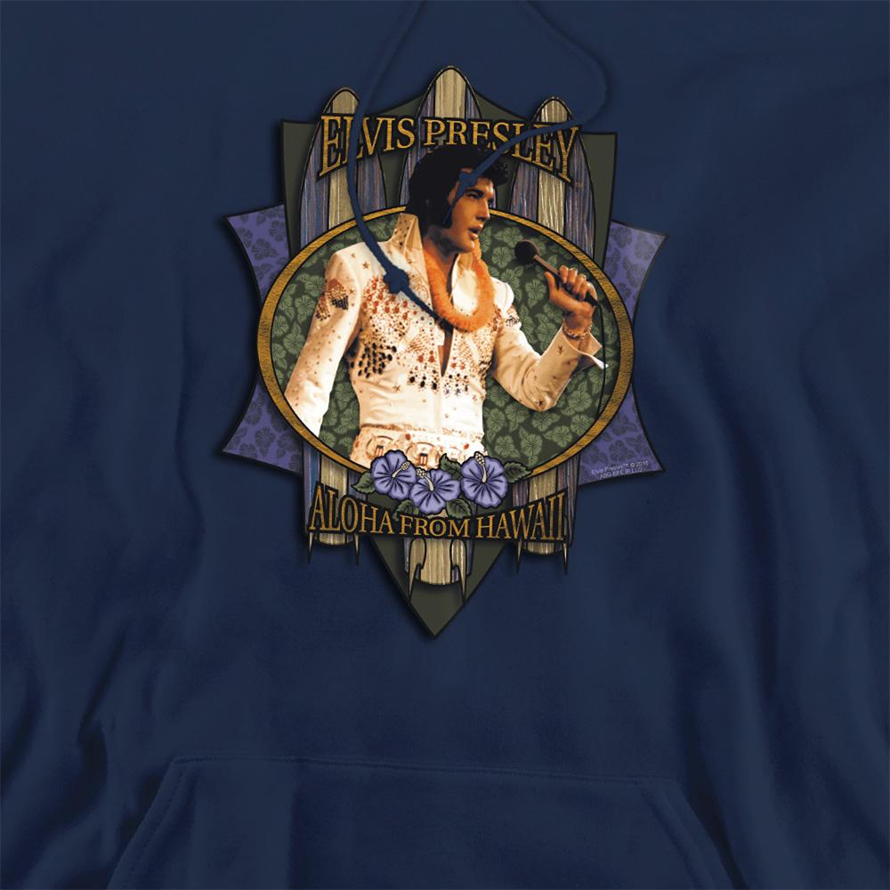 Navy - Side - Elvis Presley Unisex Adult Aloha From Hawaii Hoodie