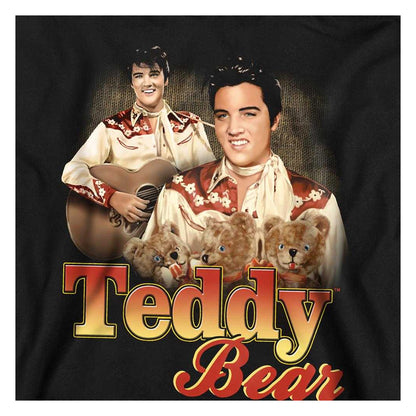 Black - Side - Elvis Presley Childrens-Kids Teddy Bear Pull Over Hoodie