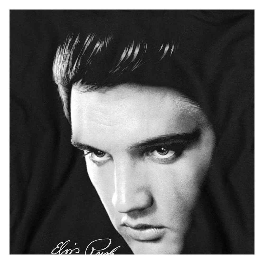 Black - Lifestyle - Elvis Presley Childrens-Kids Face Pull Over Hoodie