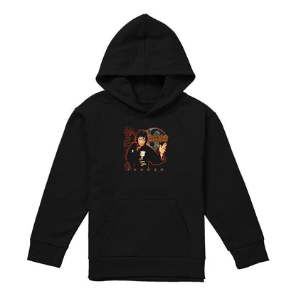 Black - Front - Elvis Presley Childrens-Kids Pull Over Karate Hoodie