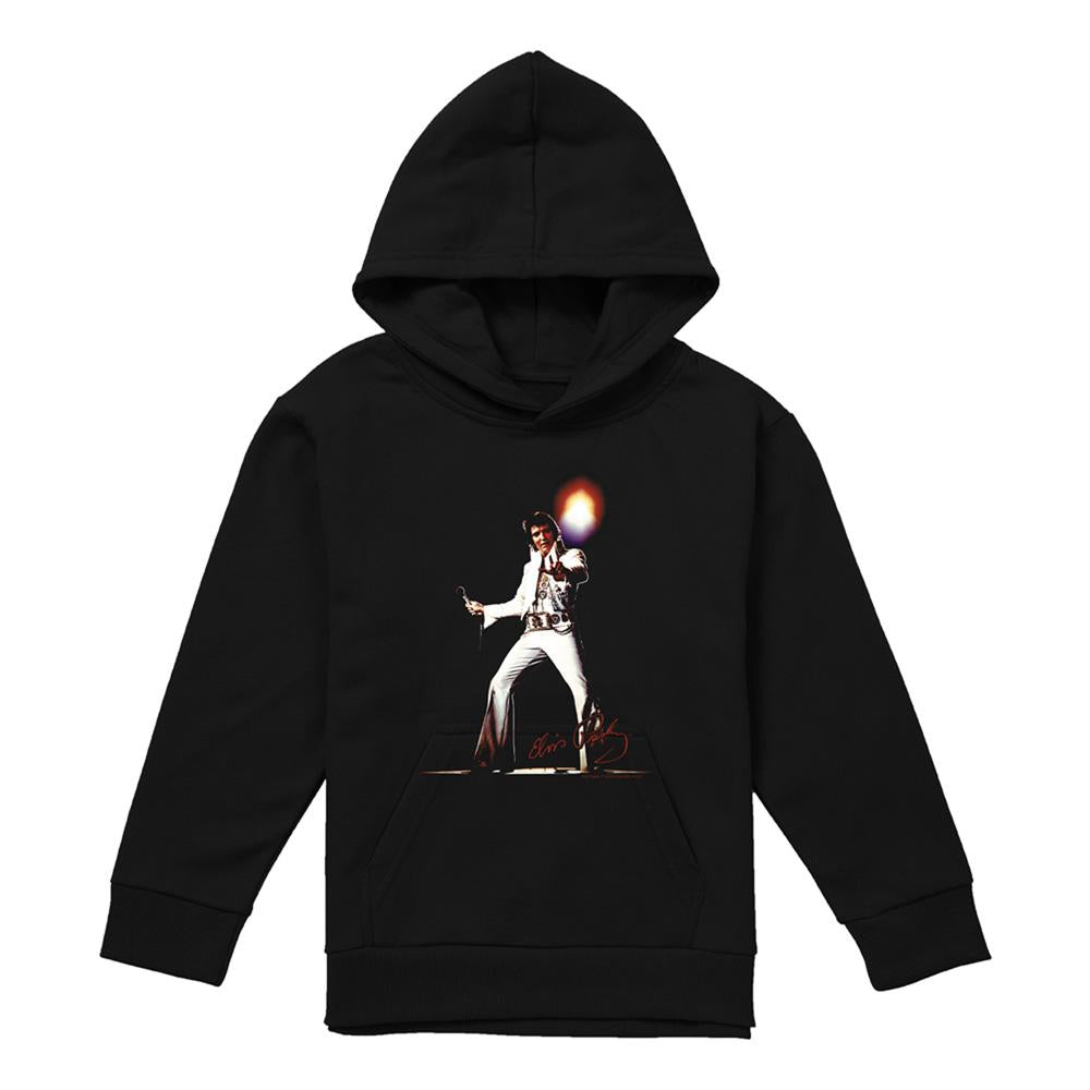 Black - Front - Elvis Presley Childrens-Kids Glorious Pull Over Hoodie