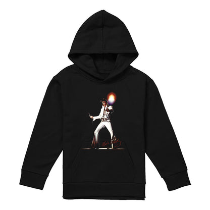 Black - Front - Elvis Presley Childrens-Kids Glorious Pull Over Hoodie