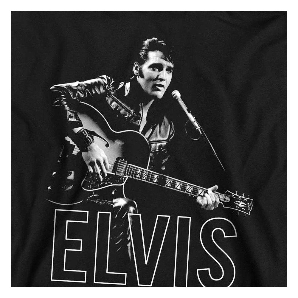 Black - Side - Elvis Presley Childrens-Kids Guitar Pull Over Hoodie
