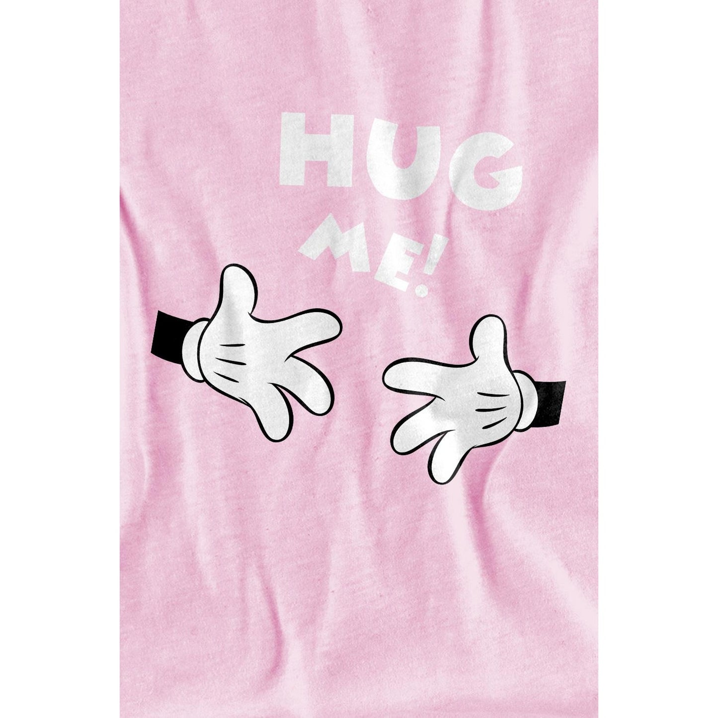 Pink - Side - Disney Childrens-Kids Hug Me Mickey Mouse Valentine`s Day T-Shirt