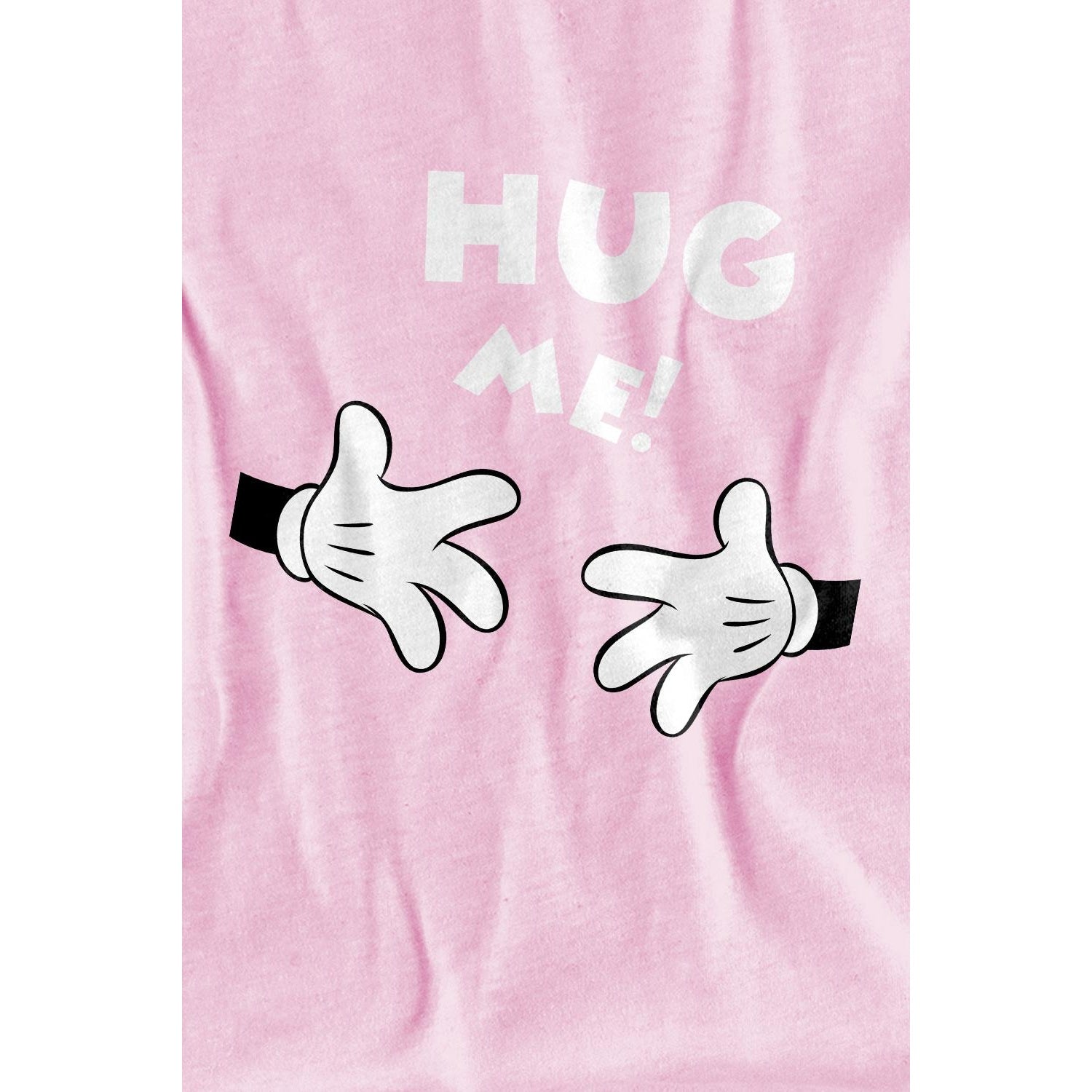 Pink - Side - Disney Childrens-Kids Hug Me Mickey Mouse Valentine`s Day T-Shirt