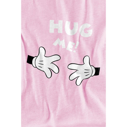 Pink - Side - Disney Childrens-Kids Hug Me Mickey Mouse Valentine`s Day T-Shirt