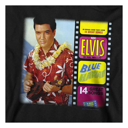 Black - Side - Elvis Presley Childrens-Kids Blue Hawaii Album Pull Over Hoodie