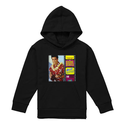 Black - Front - Elvis Presley Childrens-Kids Blue Hawaii Album Pull Over Hoodie