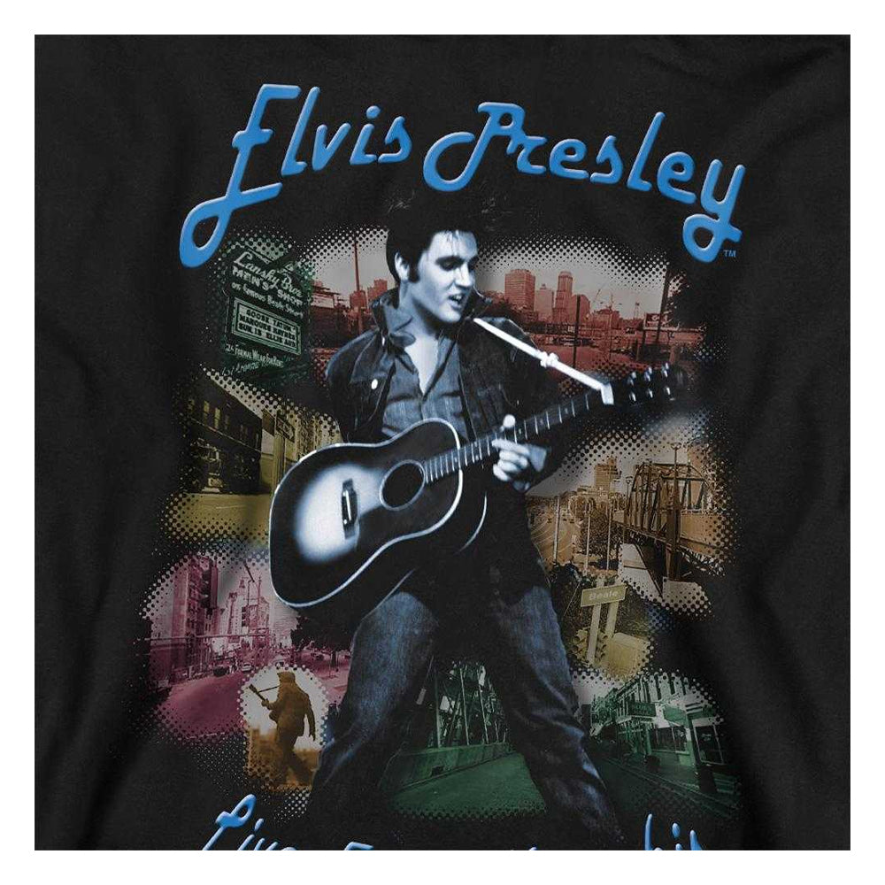 Black - Side - Elvis Presley Childrens-Kids Memphis Pull Over Hoodie