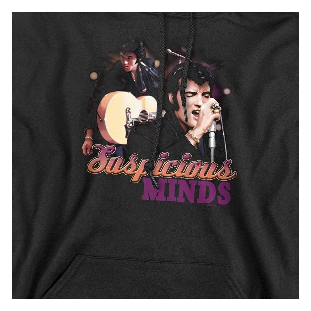 Black - Side - Elvis Presley Unisex Adult Suspicious Minds Hoodie