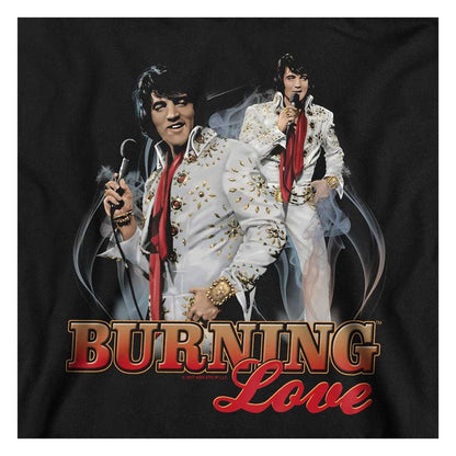 Black - Side - Elvis Presley Childrens-Kids Burning Love Pull Over Hoodie