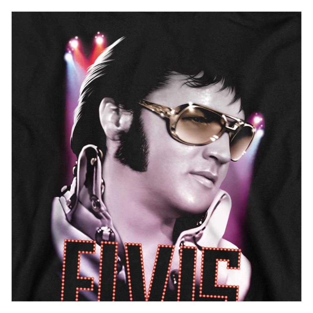Black - Side - Elvis Presley Childrens-Kids Star 70s Pullover Hoodie