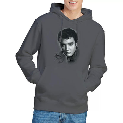 Charcoal - Side - Elvis Presley Unisex Adult Portrait Hoodie