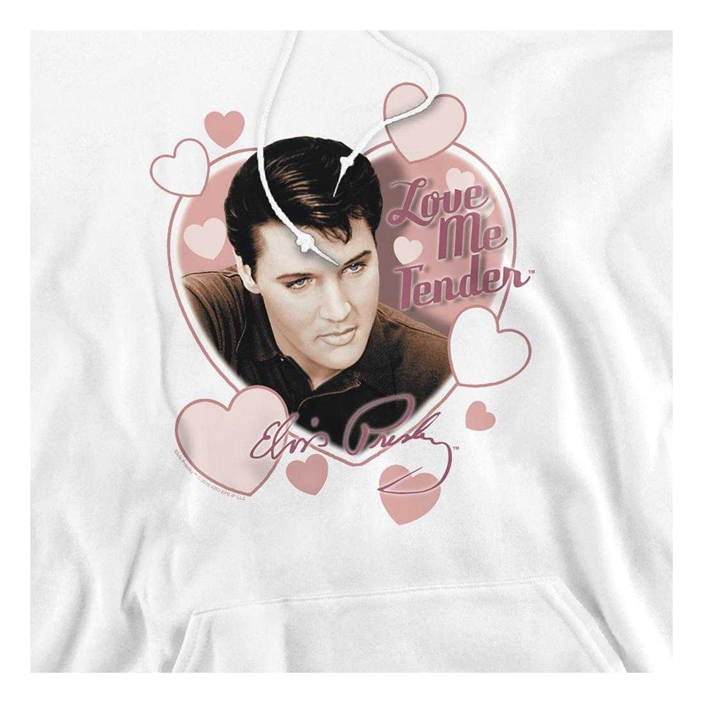 White - Side - Elvis Presley Unisex Adult Love Me Tender Hoodie