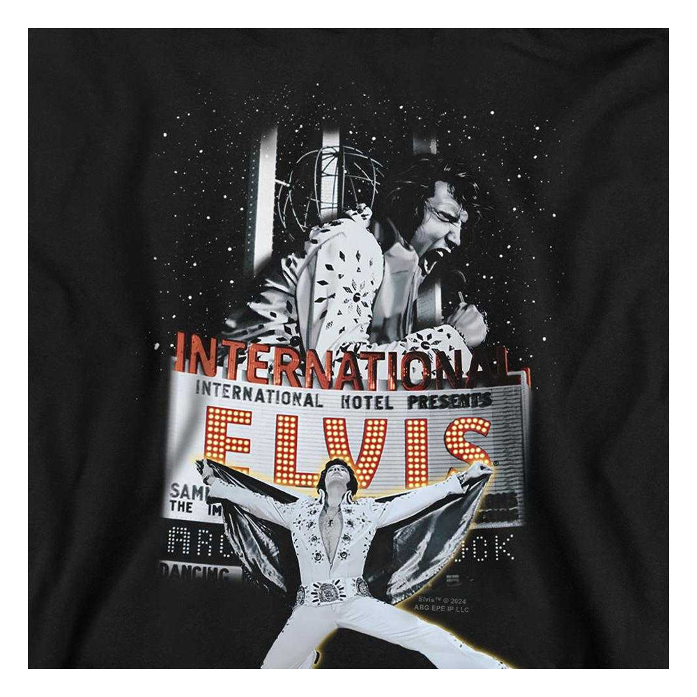 Black - Side - Elvis Presley Childrens-Kids Las Vegas Pull Over Hoodie