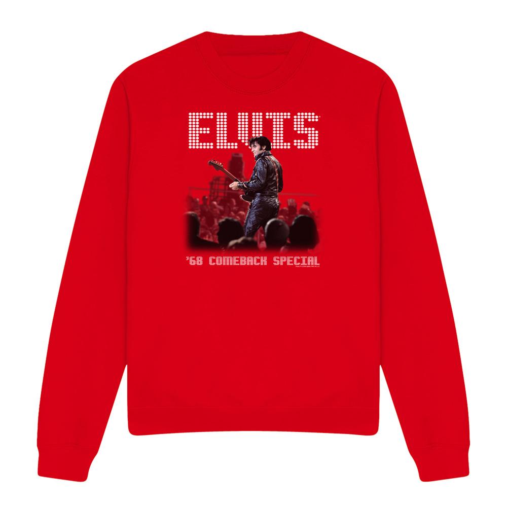 Red - Front - Elvis Presley Unisex Adult Return Of The King Sweatshirt