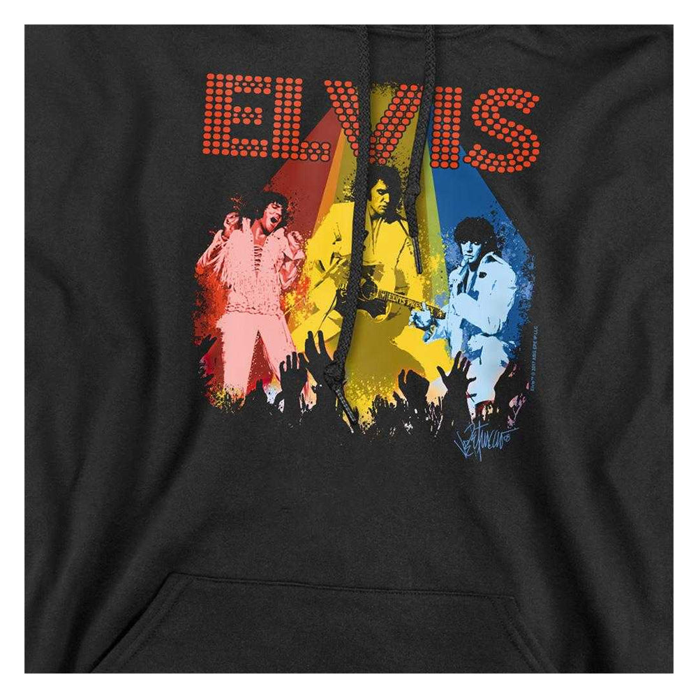 Black - Side - Elvis Presley Unisex Adult Vegas Remembered Hoodie