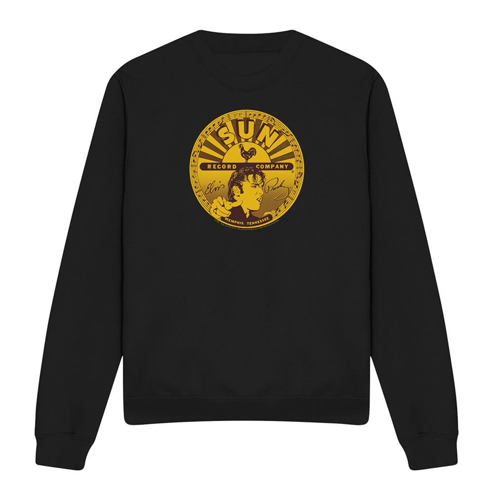 Black - Front - Elvis Presley Unisex Adult Full Sun Label Sweatshirt