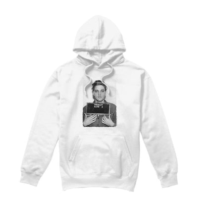 White - Front - Elvis Presley Unisex Adult Army Mug Shot Hoodie
