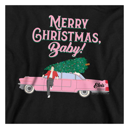 Black - Side - Elvis Presley Unisex Adult Merry Christmas Baby Sweatshirt