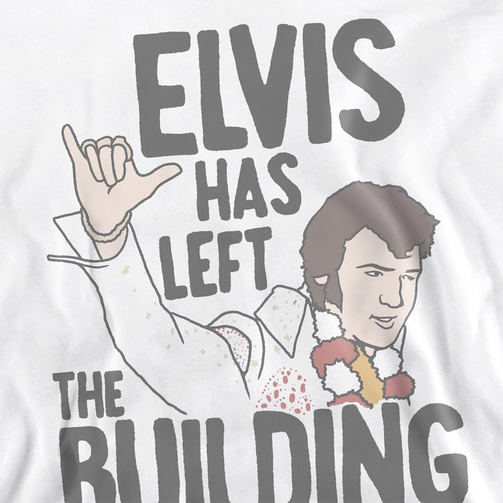 White - Side - Elvis Presley Unisex Adult Has Left The Building Sweatshirt