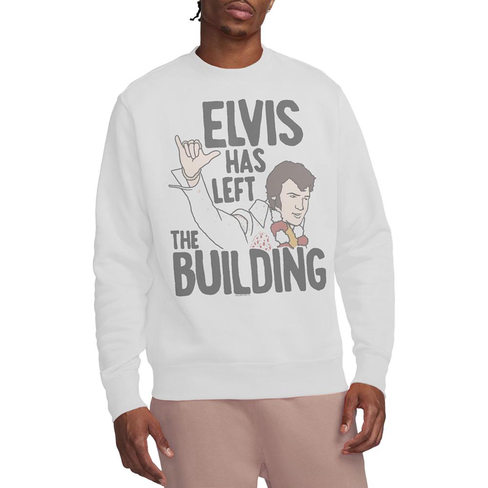 White - Lifestyle - Elvis Presley Unisex Adult Has Left The Building Sweatshirt
