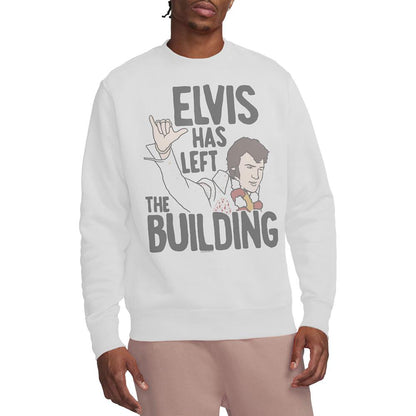 White - Lifestyle - Elvis Presley Unisex Adult Has Left The Building Sweatshirt