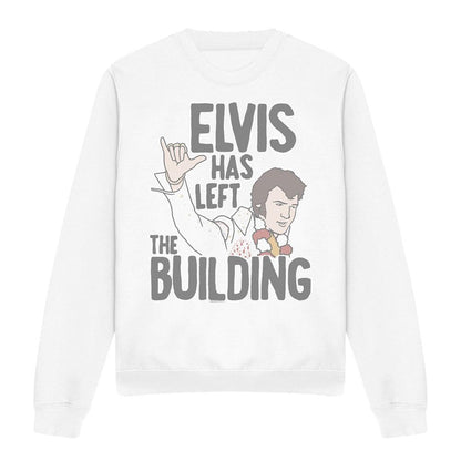 White - Front - Elvis Presley Unisex Adult Has Left The Building Sweatshirt