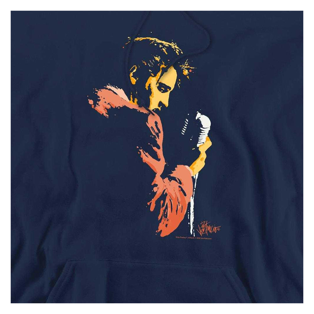 Navy - Side - Elvis Presley Unisex Adult Early Elvis Hoodie
