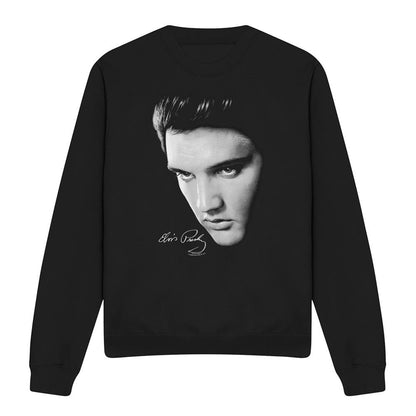 Black - Front - Elvis Presley Unisex Adult Face Sweatshirt