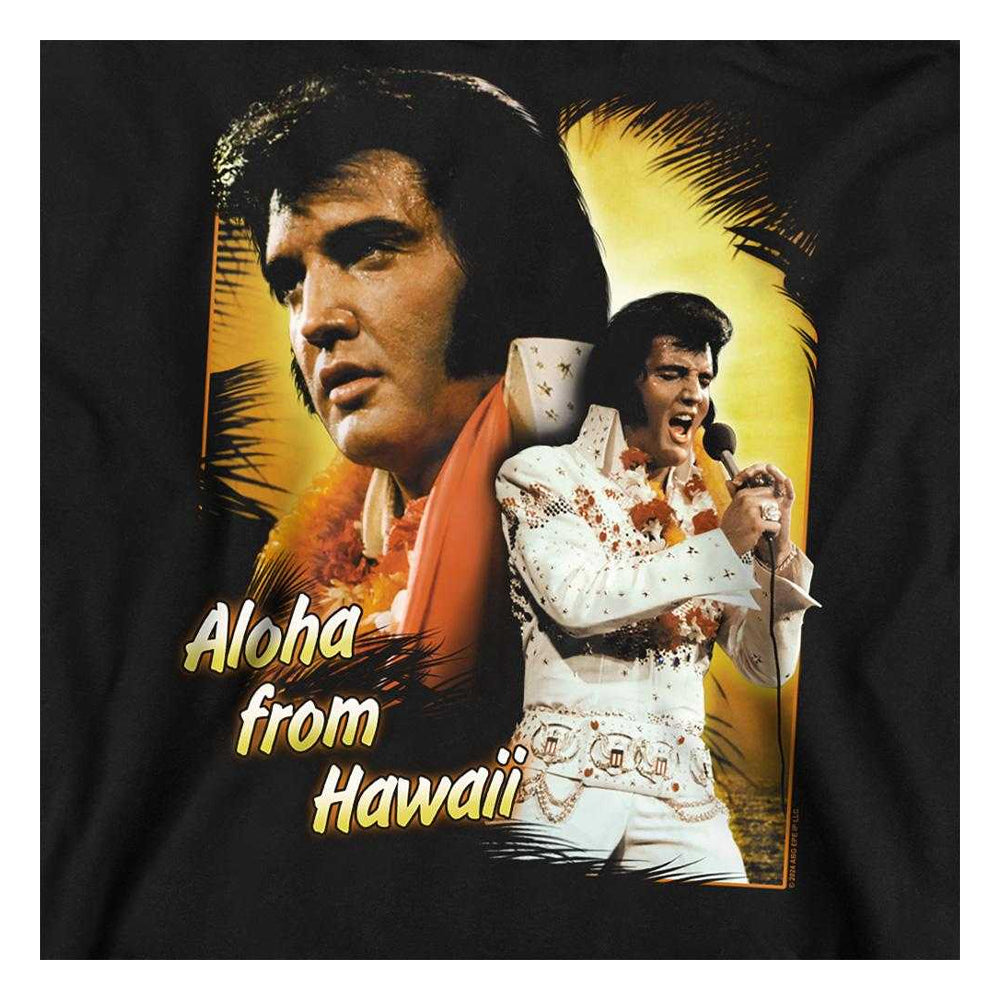 Black - Side - Elvis Presley Unisex Adult Aloha Sweatshirt