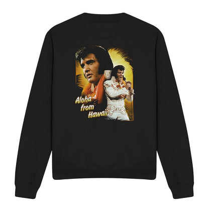 Black - Front - Elvis Presley Unisex Adult Aloha Sweatshirt