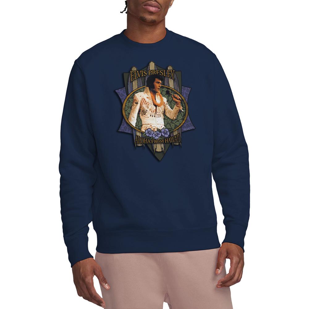 Navy - Lifestyle - Elvis Presley Unisex Adult Aloha From Hawaii Sweatshirt