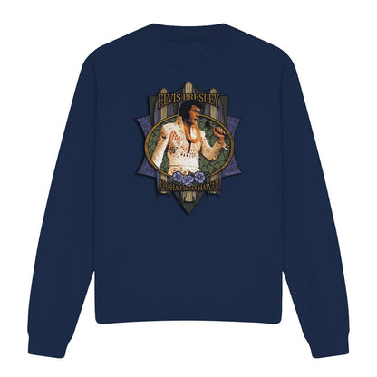 Navy - Front - Elvis Presley Unisex Adult Aloha From Hawaii Sweatshirt