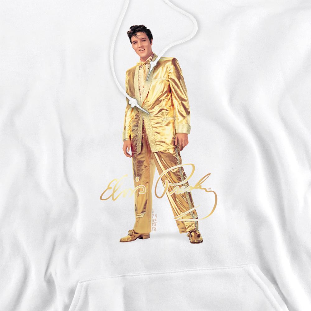 White - Side - Elvis Presley Unisex Adult Gold Lame Suit Hoodie