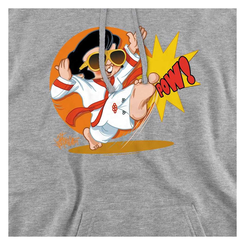 Athletic Heather - Side - Elvis Presley Unisex Adult Karate King Hoodie