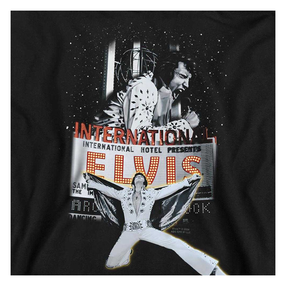 Black - Side - Elvis Presley Unisex Adult Las Vegas Sweatshirt