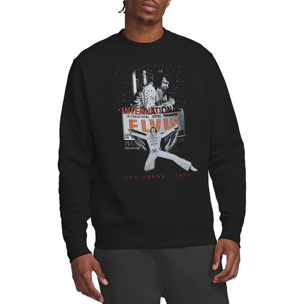 Black - Lifestyle - Elvis Presley Unisex Adult Las Vegas Sweatshirt