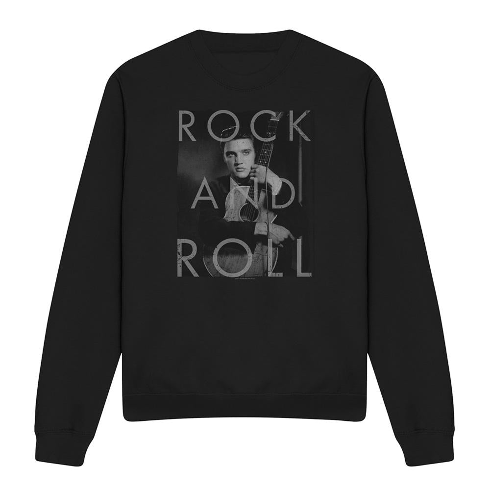 Black - Front - Elvis Presley Unisex Adult Rock And Roll Sweatshirt
