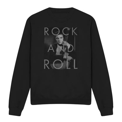 Black - Front - Elvis Presley Unisex Adult Rock And Roll Sweatshirt