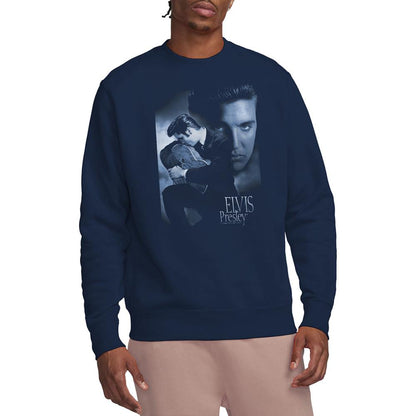 Navy - Side - Elvis Presley Unisex Adult Reverent Sweatshirt