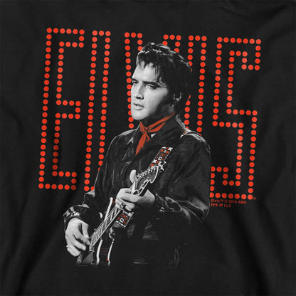 Black - Side - Elvis Presley Childrens-Kids Red Guitarman Hoodie