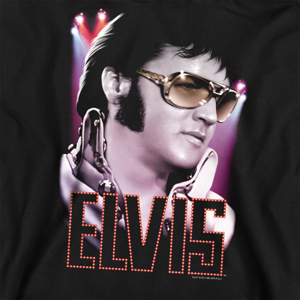 Black - Pack Shot - Elvis Presley Unisex Adult 70S Star Sweatshirt