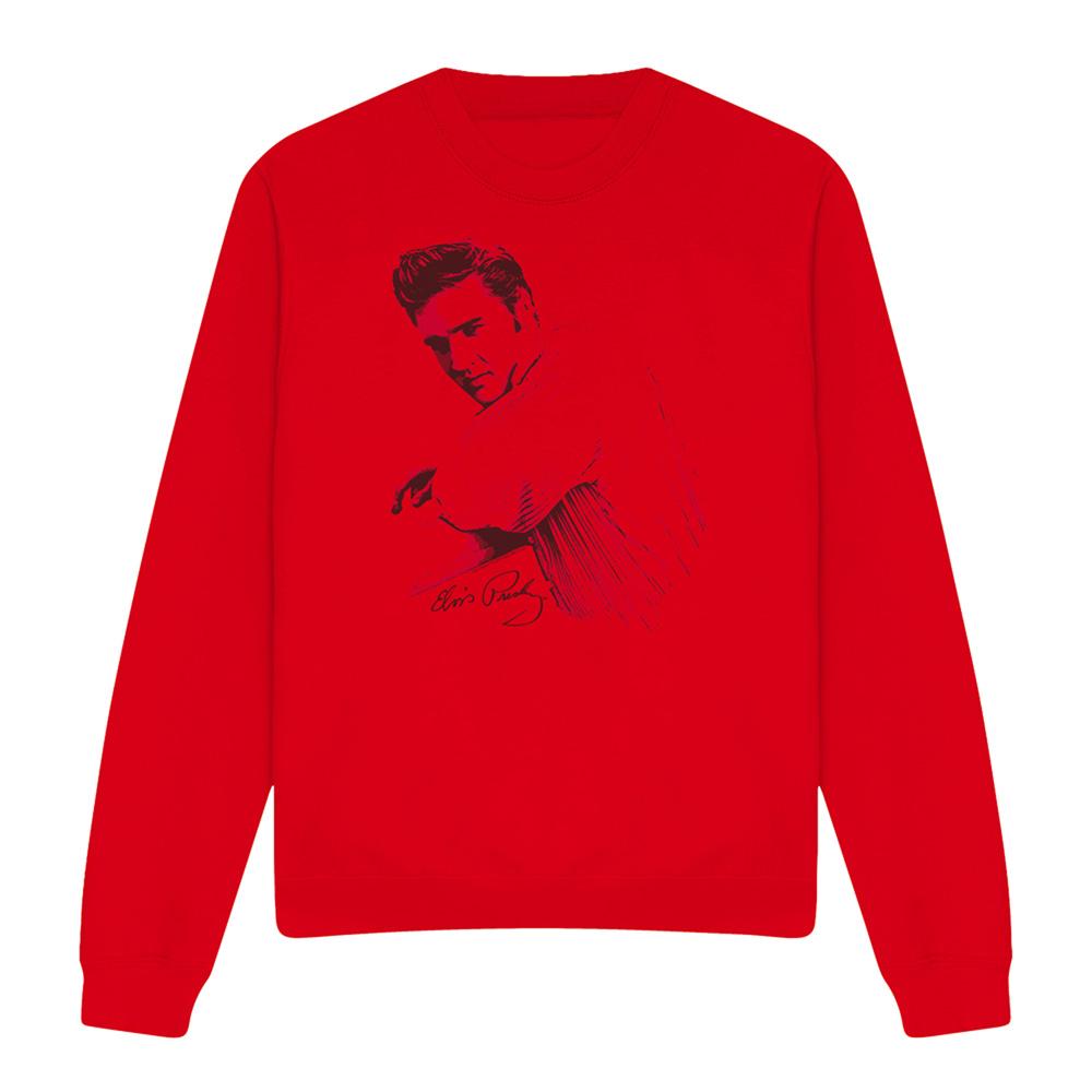 Red - Front - Elvis Presley Unisex Adult On The Range Sweatshirt